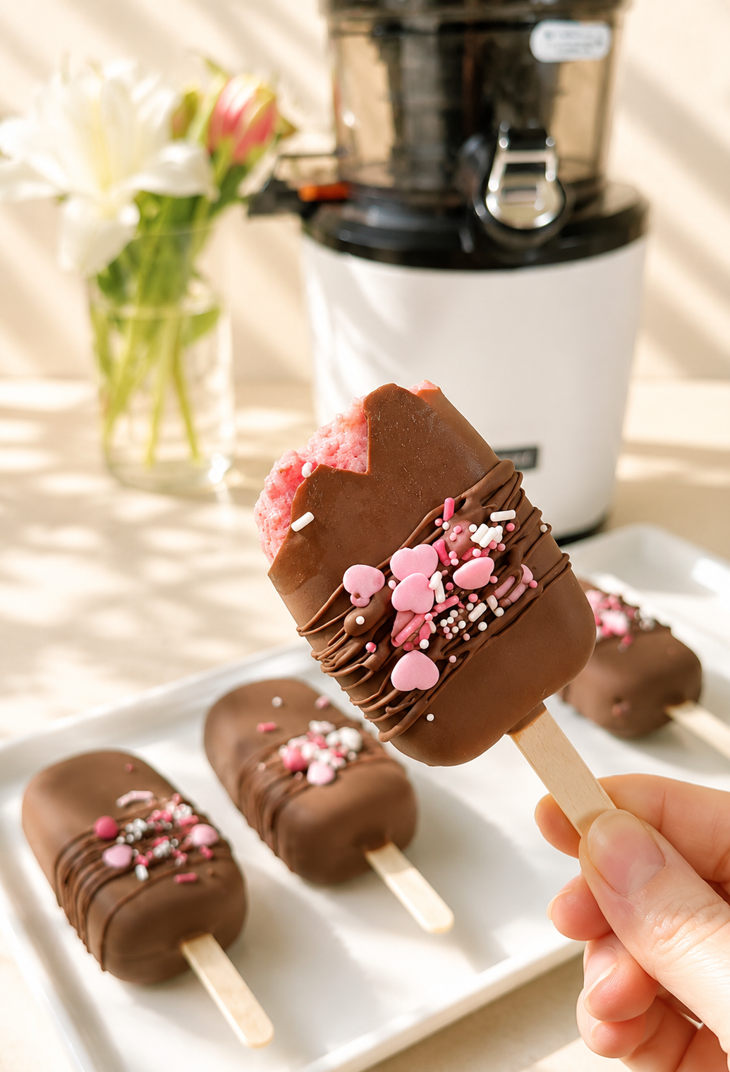 Homemade Strawberry Chocolate Ice Cream